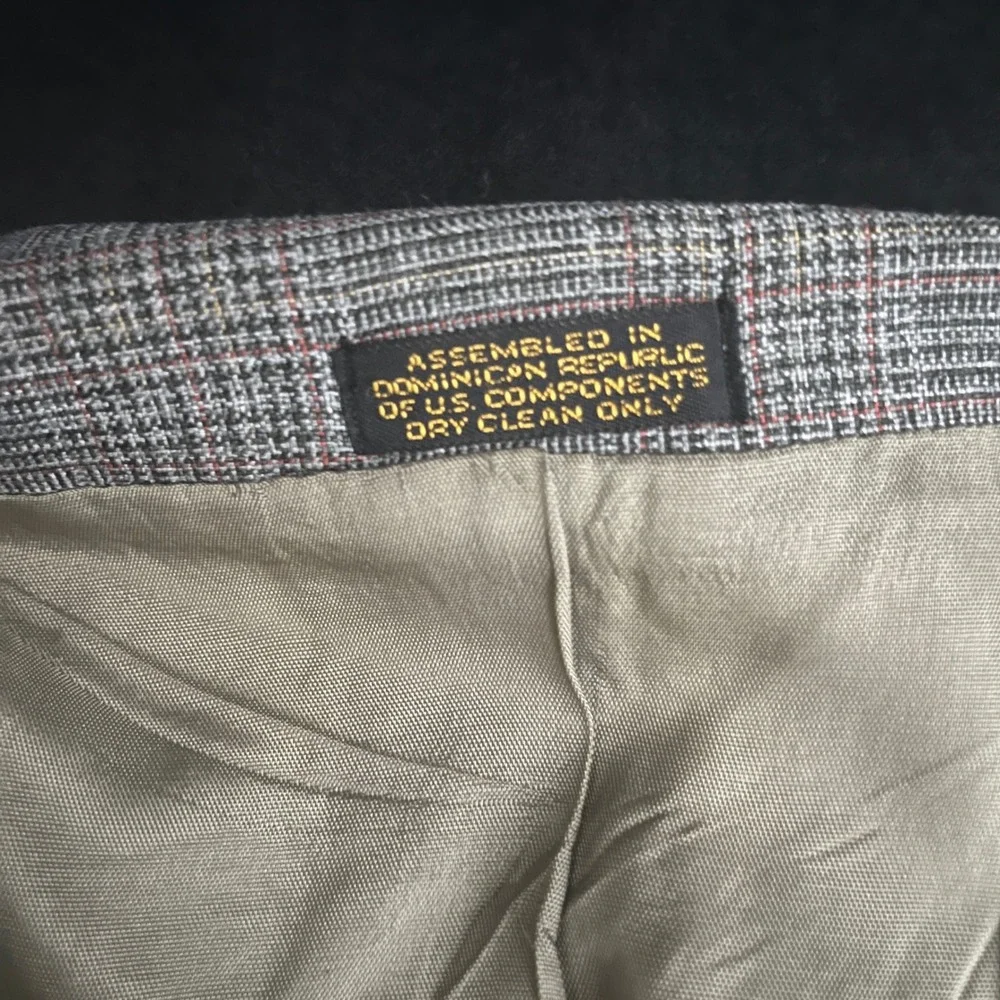 John L. Blair Suit Mens 44R 41x29 Grey Glen Plaid Vintage 2-Button Single‎ Vent